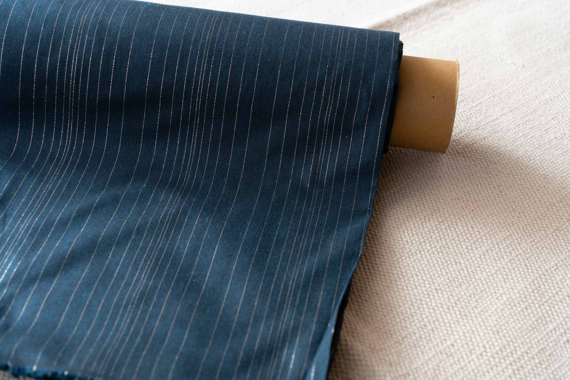 Bluish Grey Khari Cotton Blend Fabric(2.25 Mtr)