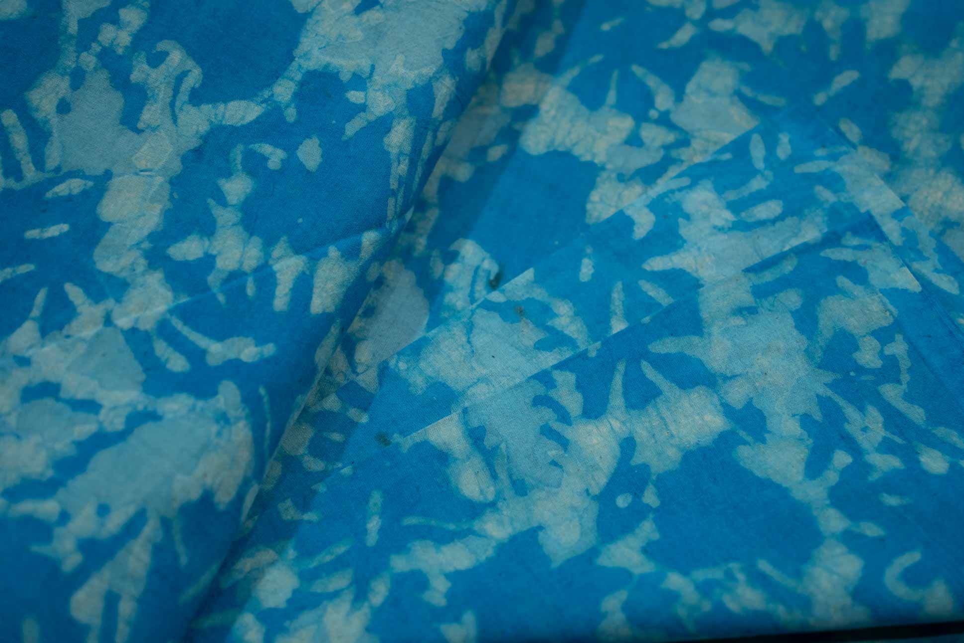 Ocean Blue Bagru Cotton Fabric