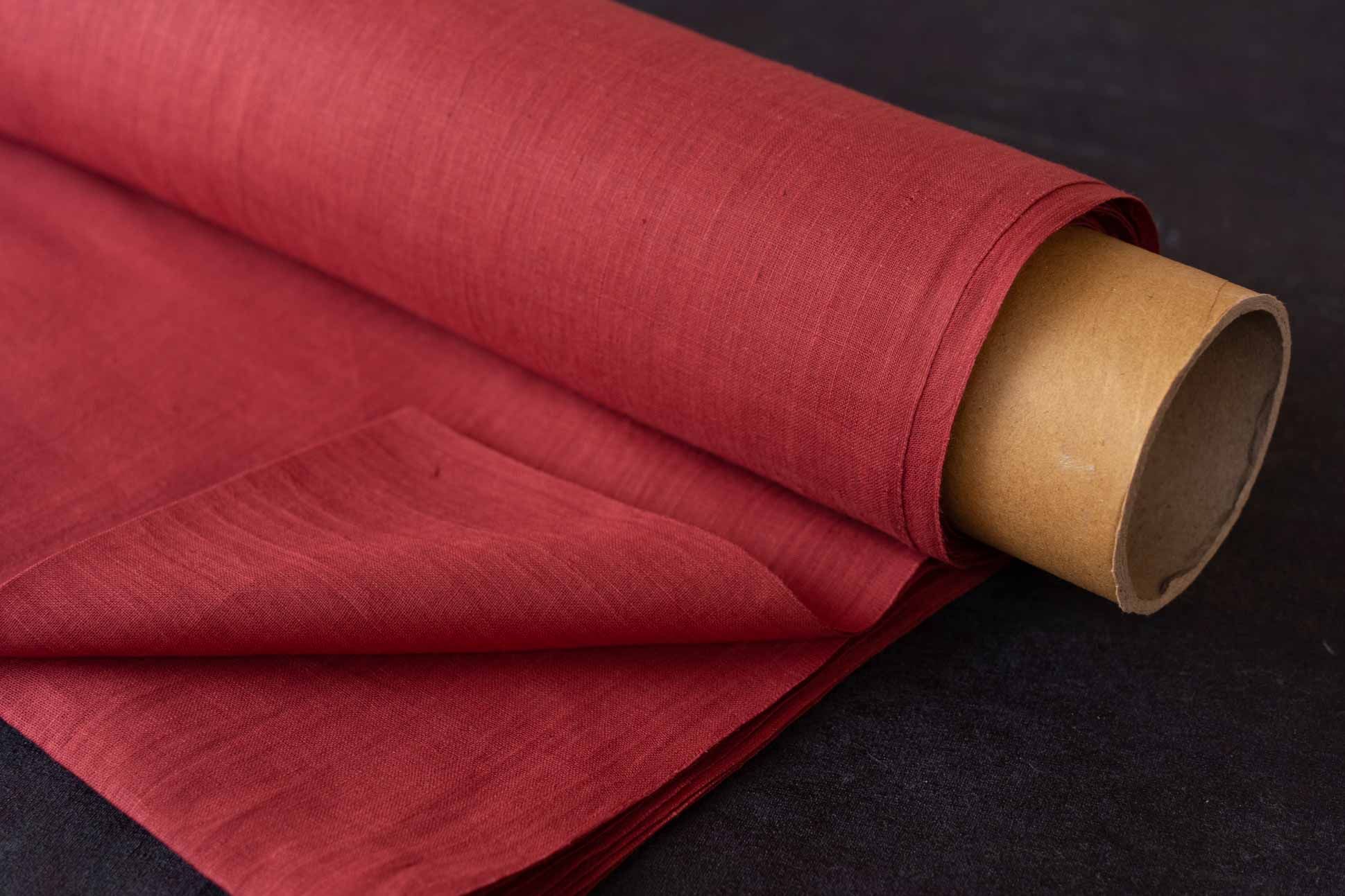 Red Handloom Khari Cotton Fabric