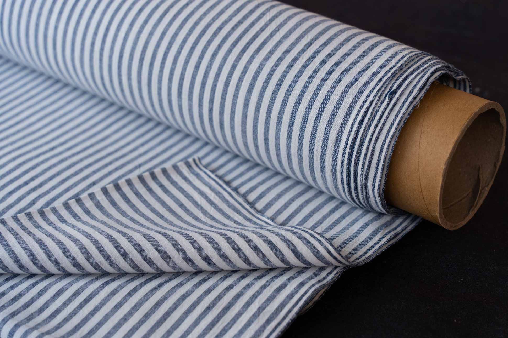 Grey Stripes Handloom Khari Cotton Fabric