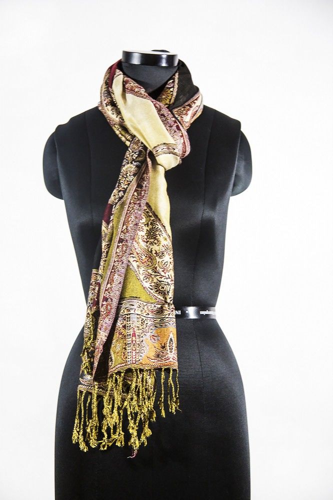 Green Maroon Paisley Fashion Scarves For Women