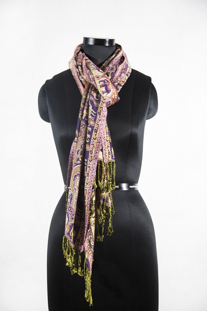 Elephant Design Purple Fashion Scarves For Women