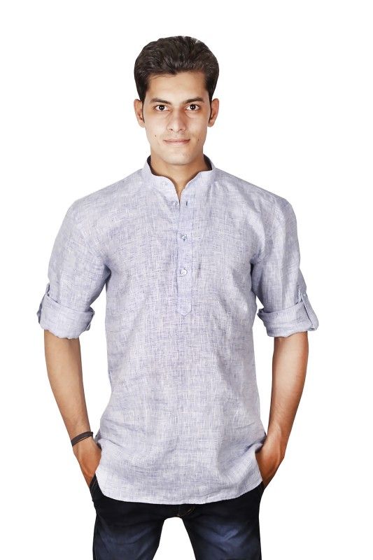 Indian Classic Linen Nehru Collar Shirt