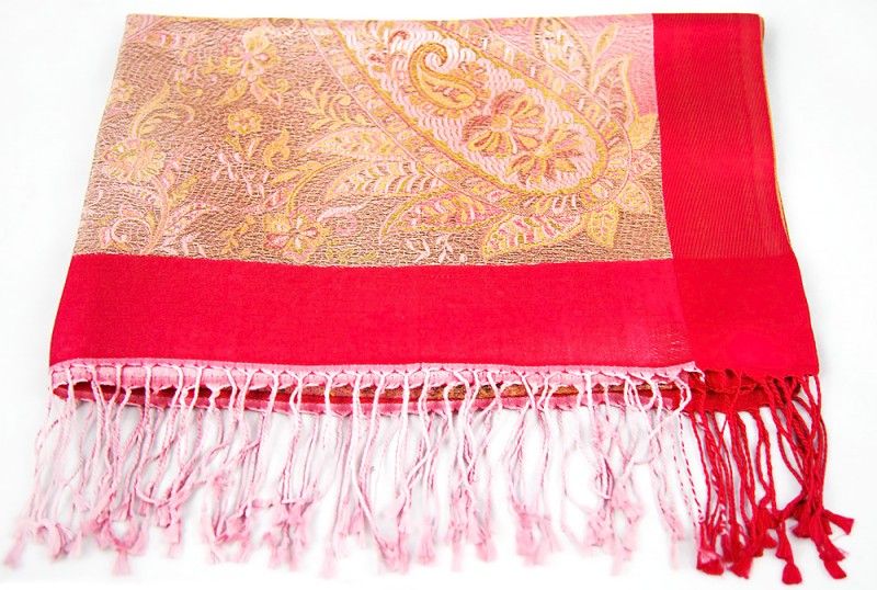 Red Glow Silk Scarves For Women