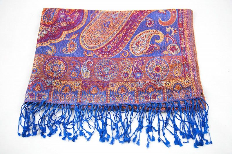 Picturesque Blue Silk Scarves For Women