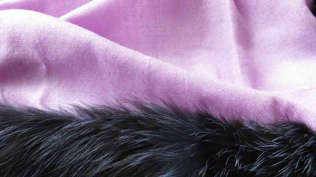 Autumn Violet Fur Cashmere Wool Scarf