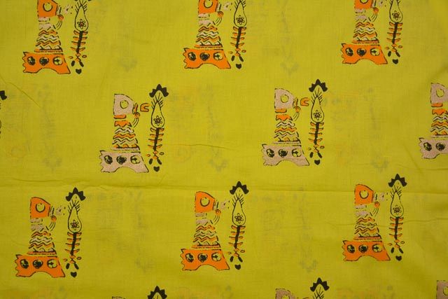 Buttercup Yellow Golden Print Indian Cotton Fabric
