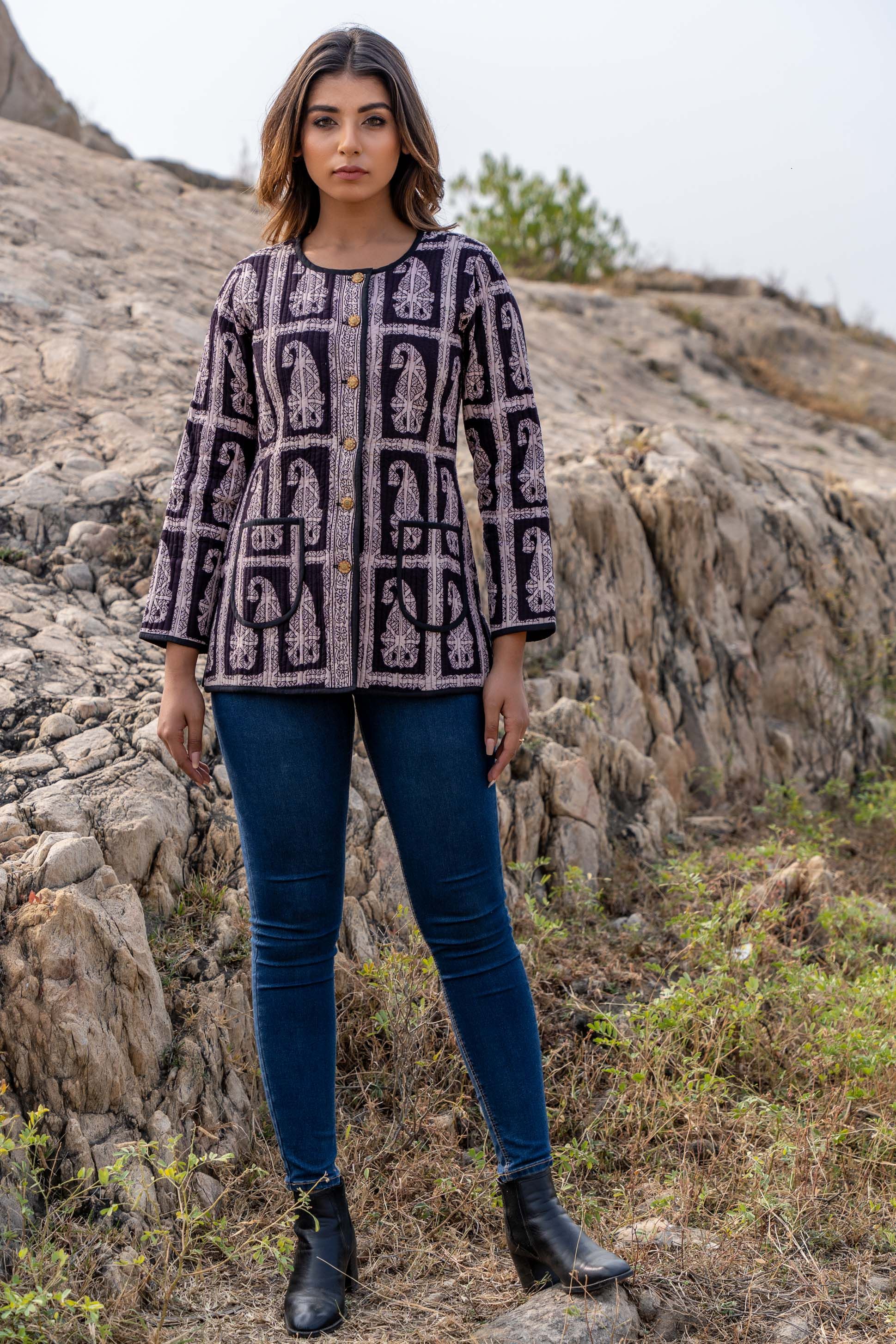 Paisley Bagh Block Printed Quilted Jacket