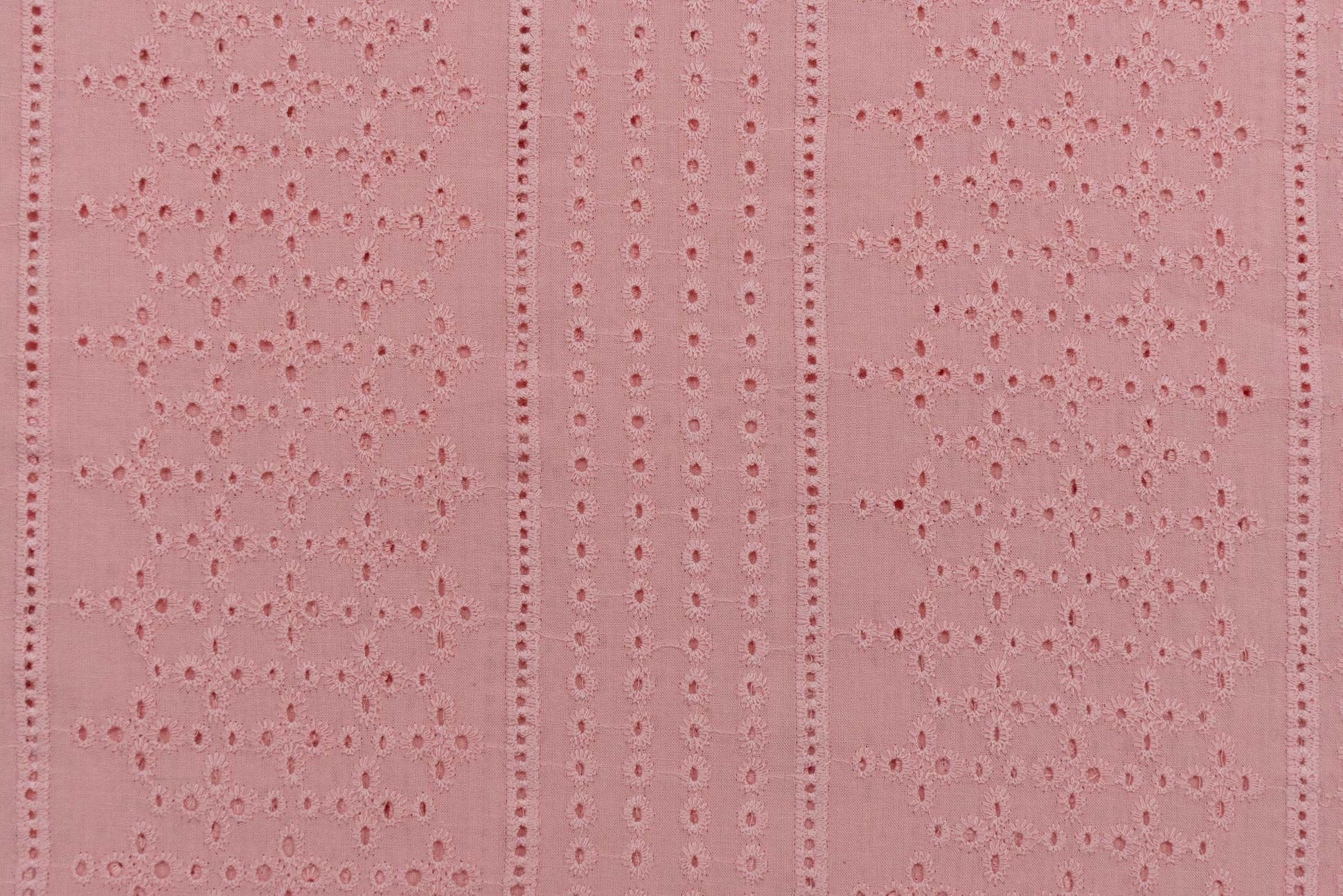 Icing Pink Chikankari Embroidered Cotton Fabric (58