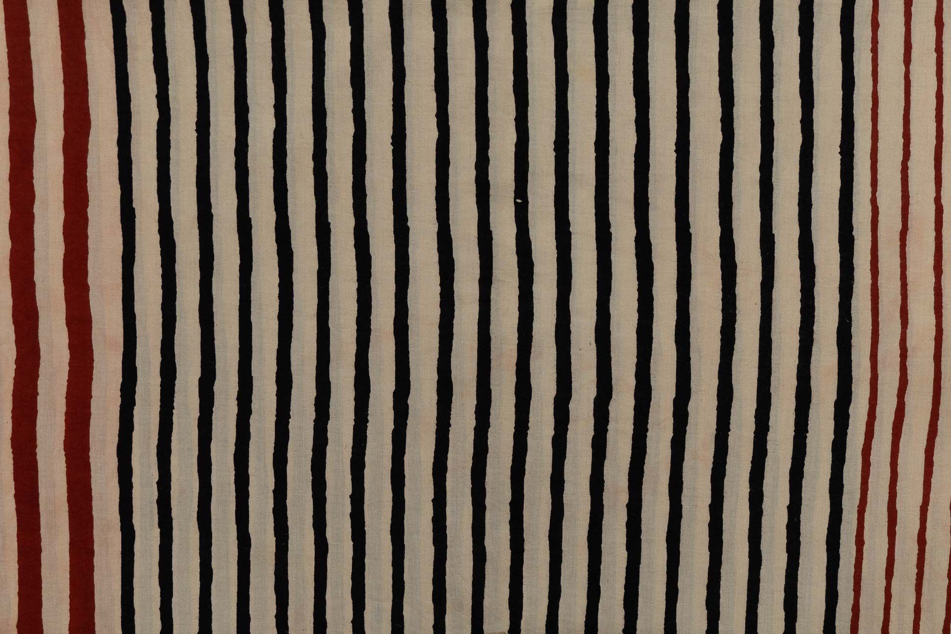 Bagru Striped Hand Block Printed Cotton Fabric