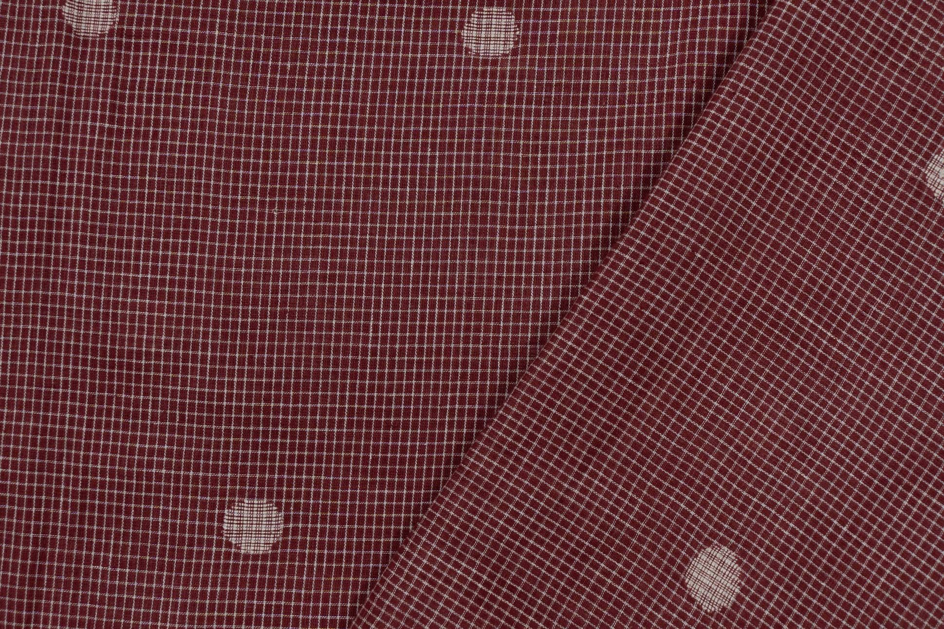 Persian Red Handloom Khari Cotton Fabric