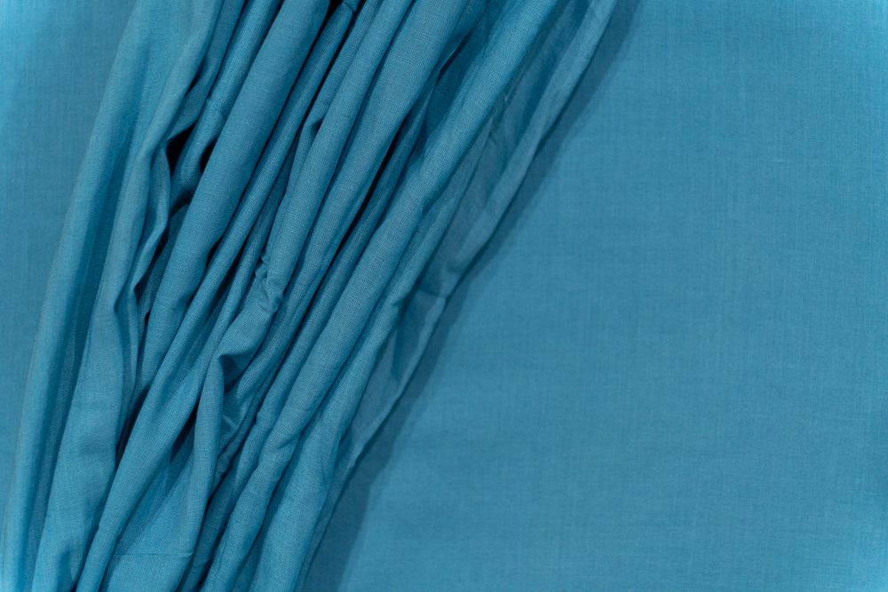 Grotto Blue Cotton Mulmul/voile Fabric