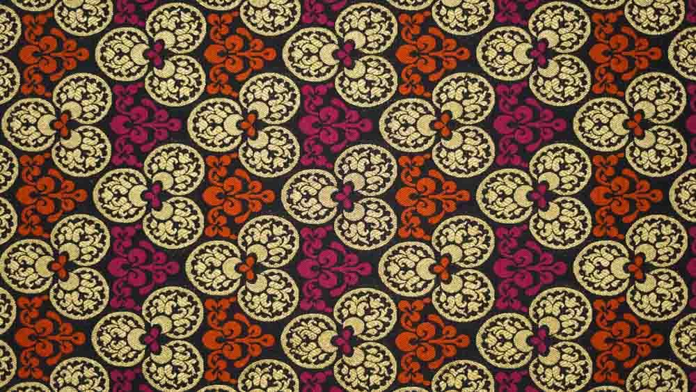 Multicolor Golden Banarasee Katan Silk Fabric