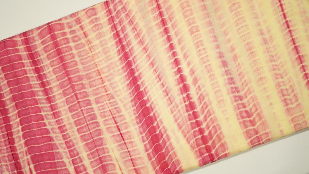 Pink Shibori Banarasi Silk Cotton Fabric 