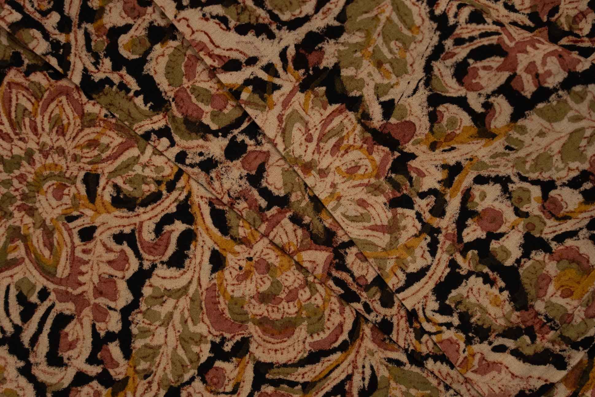 Floral Kalamkari Block Fabric