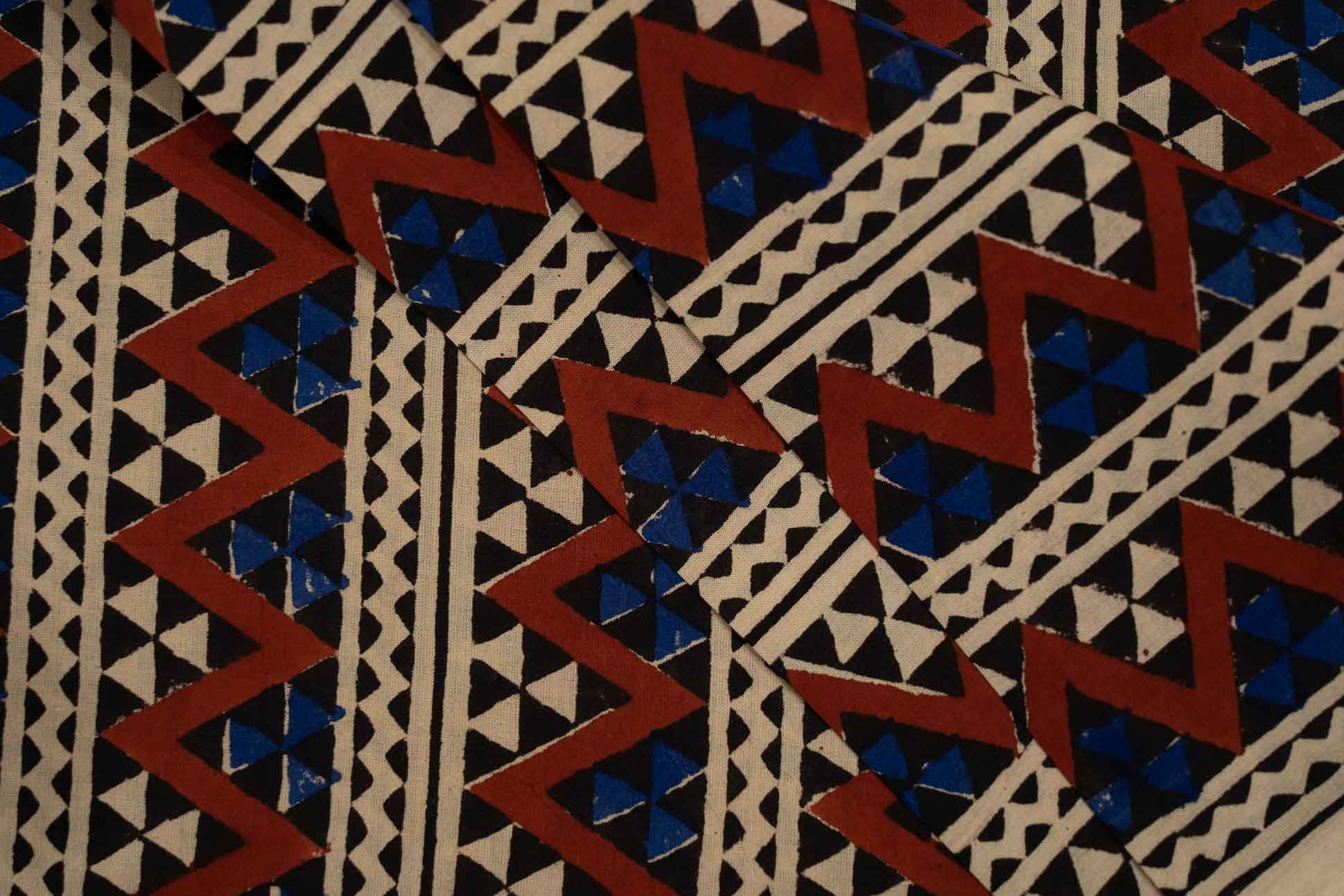 Chevron Bagru Block Printed Fabric