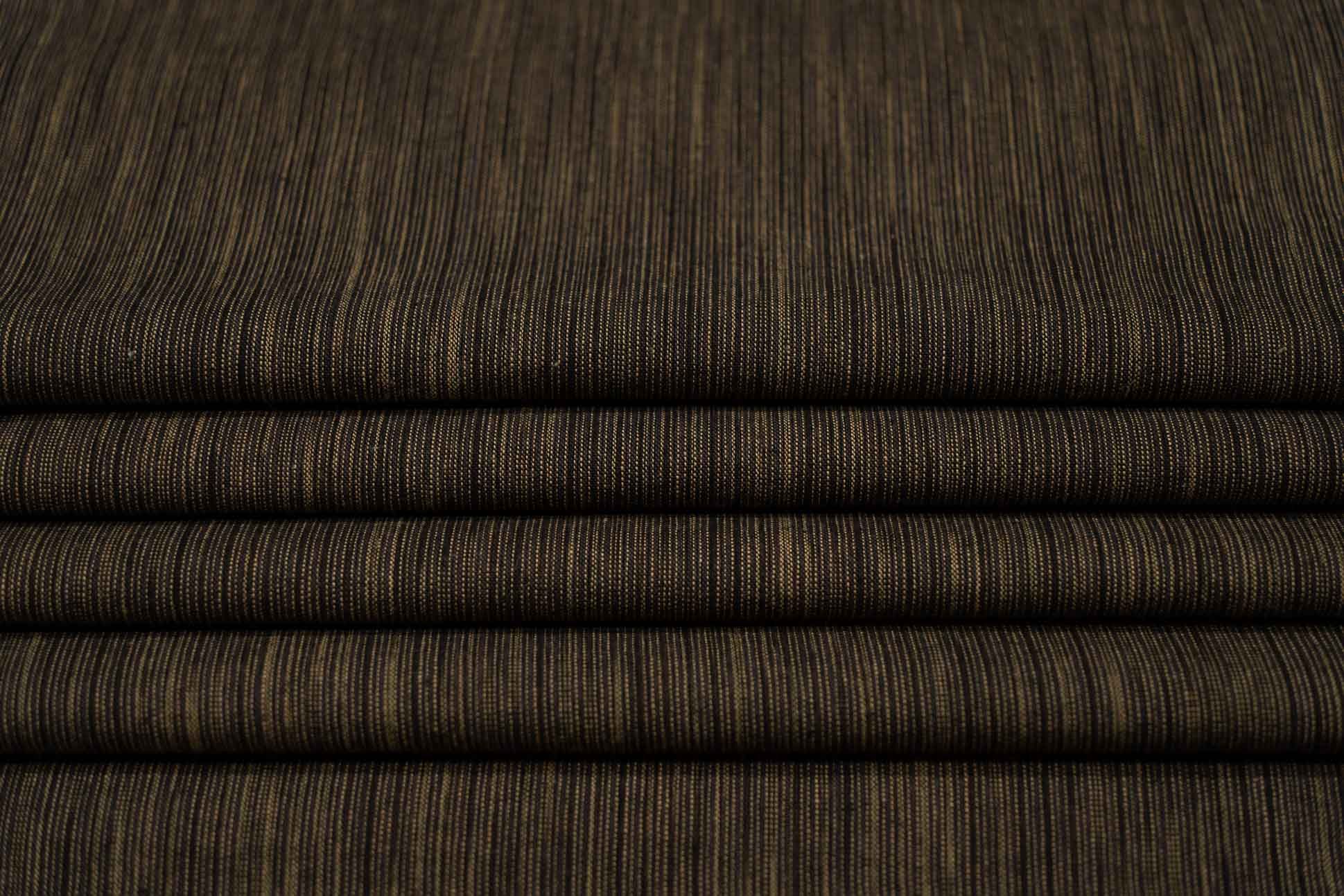 Brown Striped Handwoven Cotton Fabric