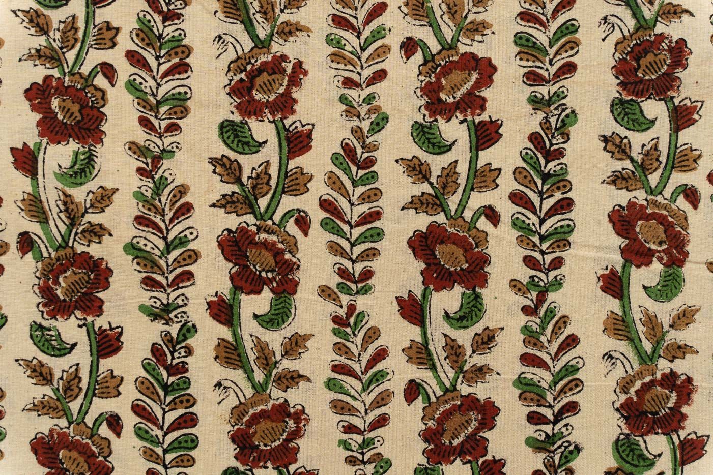 Bagru Floral Hand Block Printed Fabric