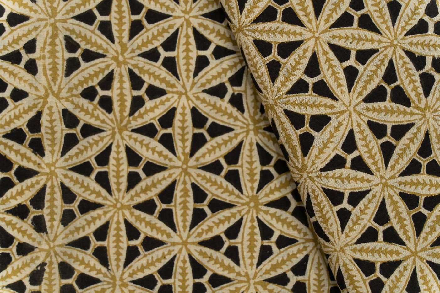 Geometric Bagru Hand Block Printed Fabric