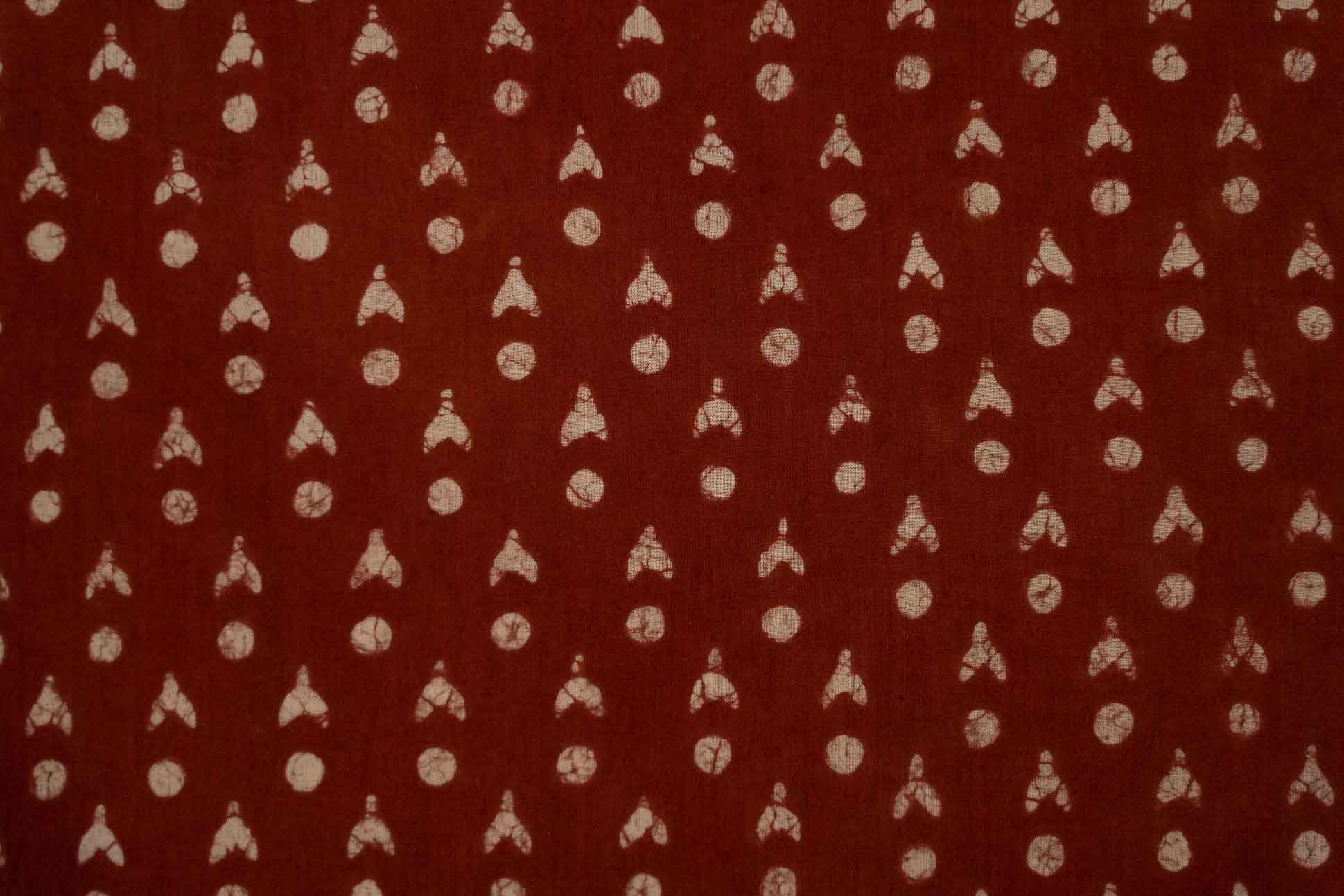 Bagru Red Block Printed Fabric