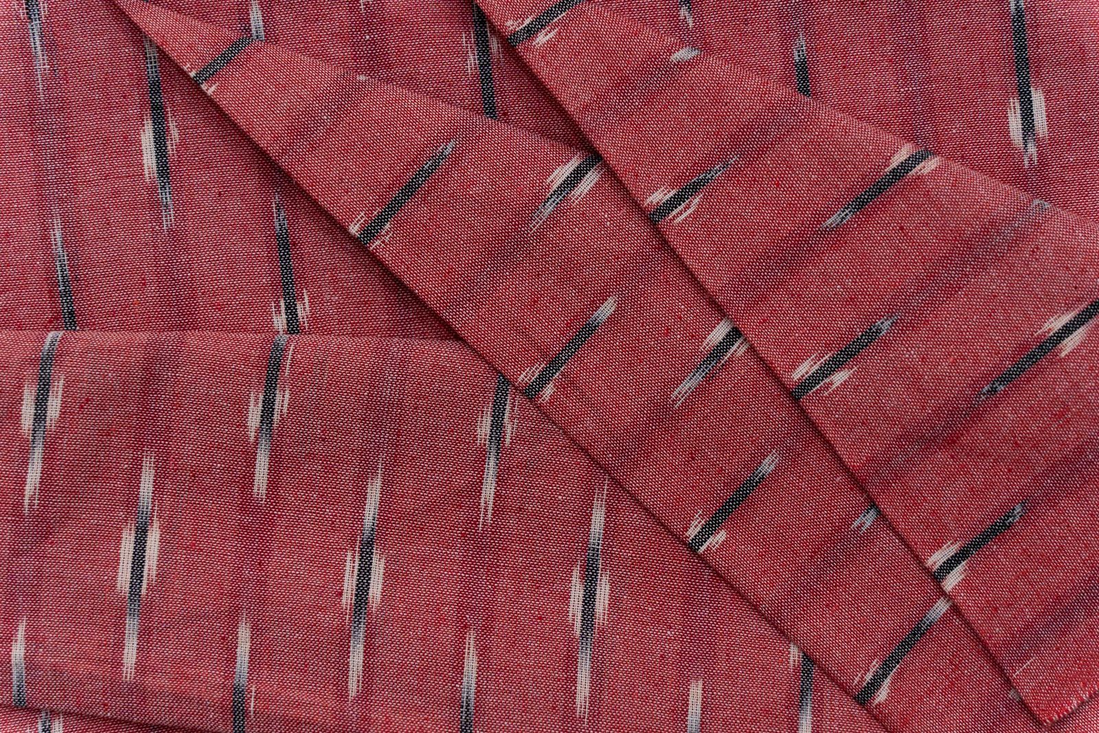 Brick Red Ikat Cotton Fabric