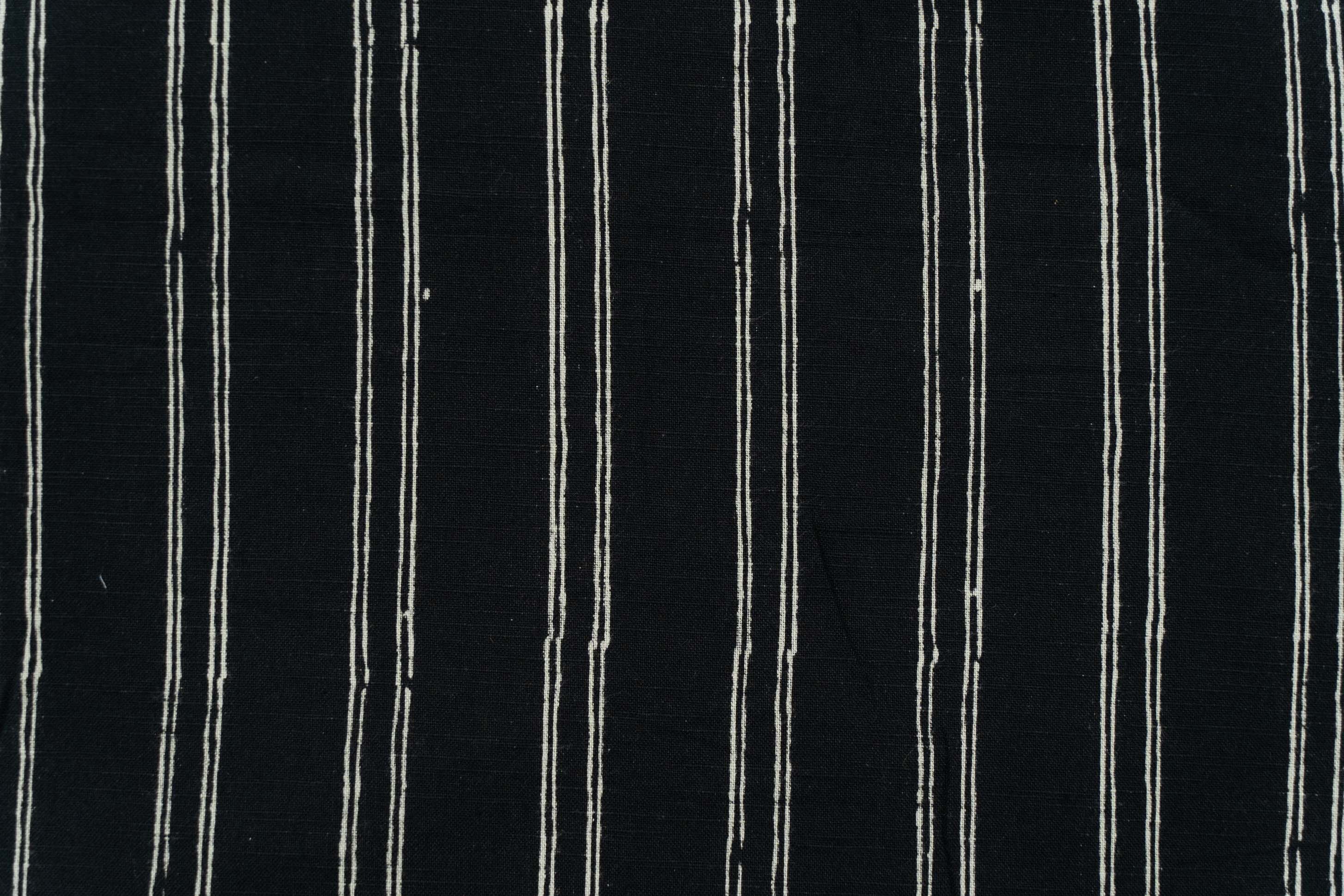 Black And White Slub Cotton Fabric