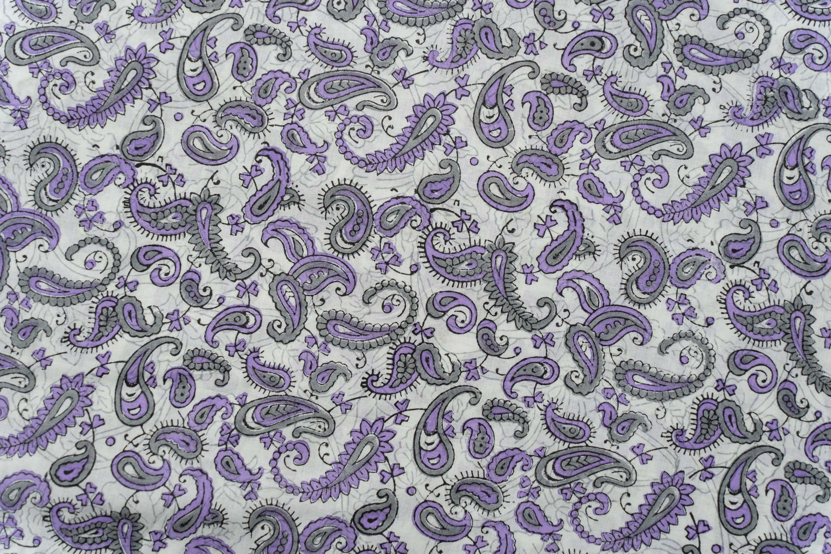 Lavender Block Printed Cotton Combo Set