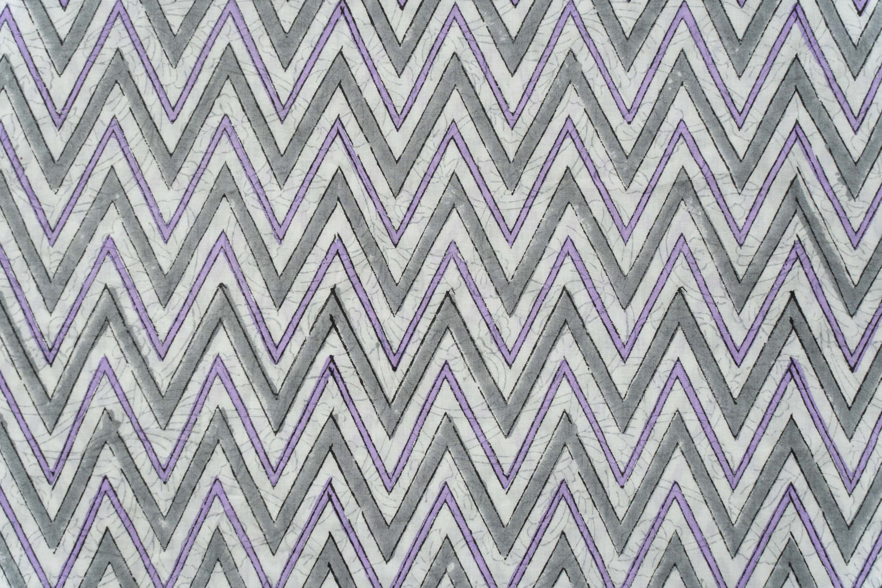 Violet Chevron Cotton Fabric