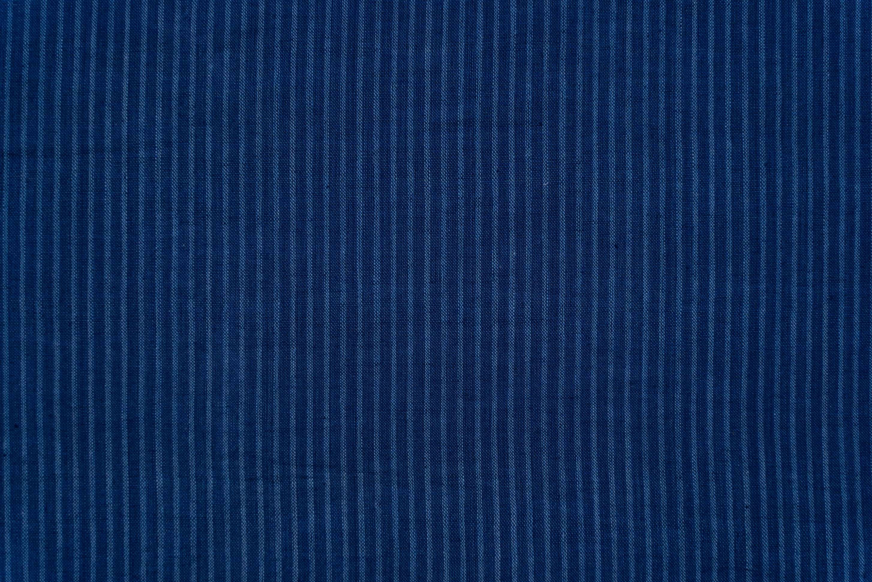 Royal Blue Striped Khari Cotton Fabric