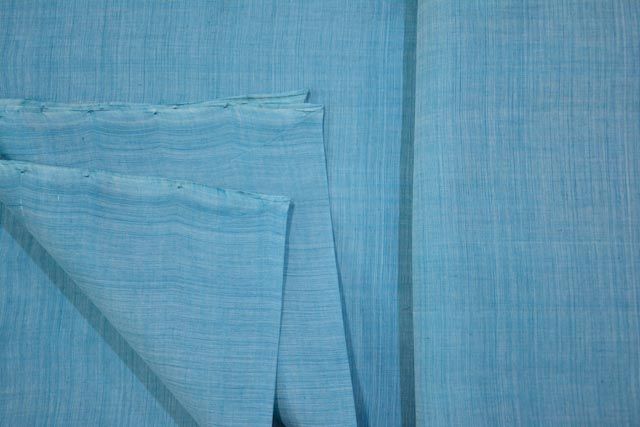 Blue Mangalgiri Pure Handloom Cotton Fabric