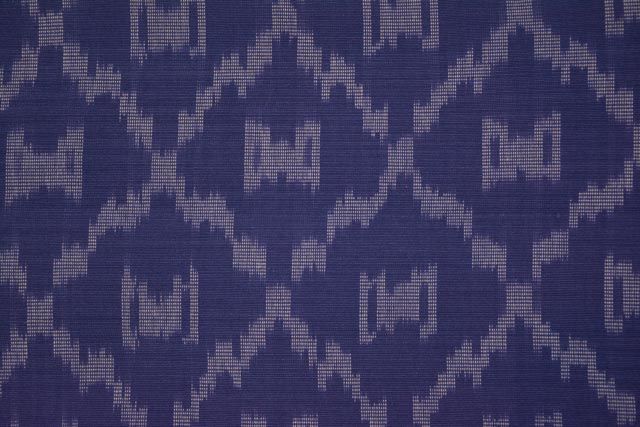 Blue And White Ikat Upholstery Cotton Fabric