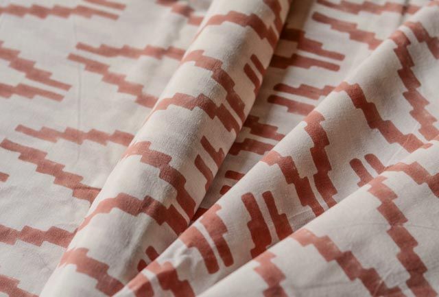 Pinkish Peach Cotton Upholstery Fabric