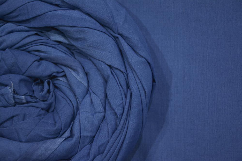 Federal Blue Cotton Mulmul/voile Fabric