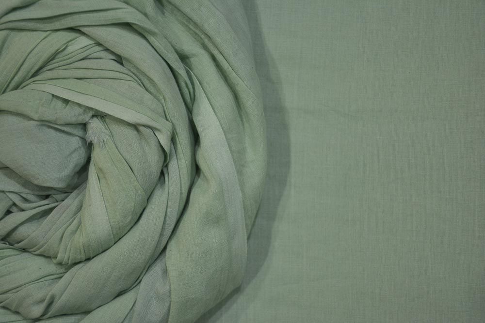 Neptune Green Cotton Mulmul/voile Fabric