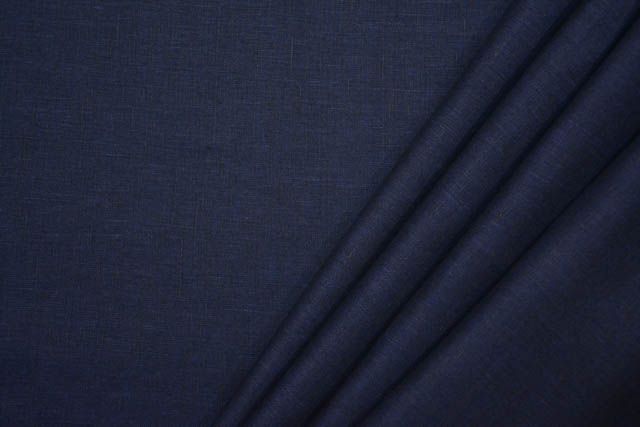 Navy Blue European Linen Fabric