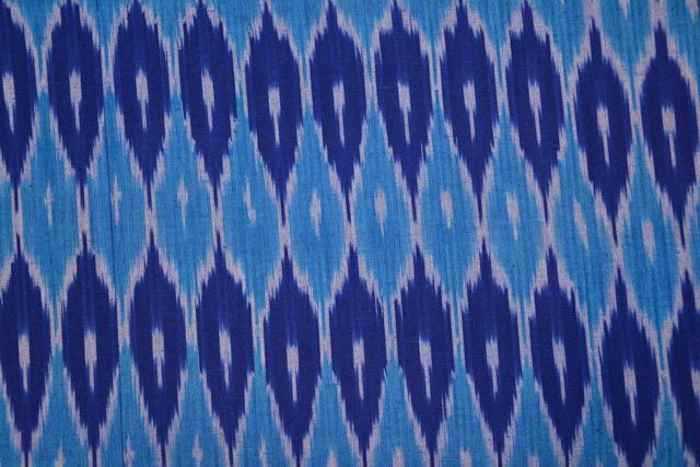 Shades Of Blue Ikat Fabric By The Yard