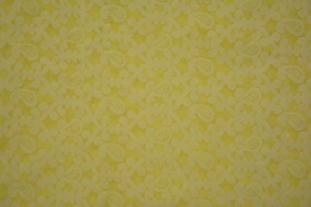 Lime Yellow Self Print Indian Cotton Fabric