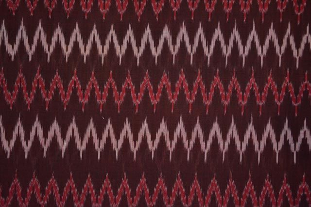Maroon Handloom Fine Ikat Fabric