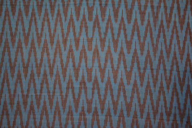 Blue And Grey Handloom Fine Ikat Fabric