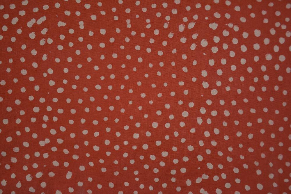 Rust Red  Khari Cotton Block Printed Fabric