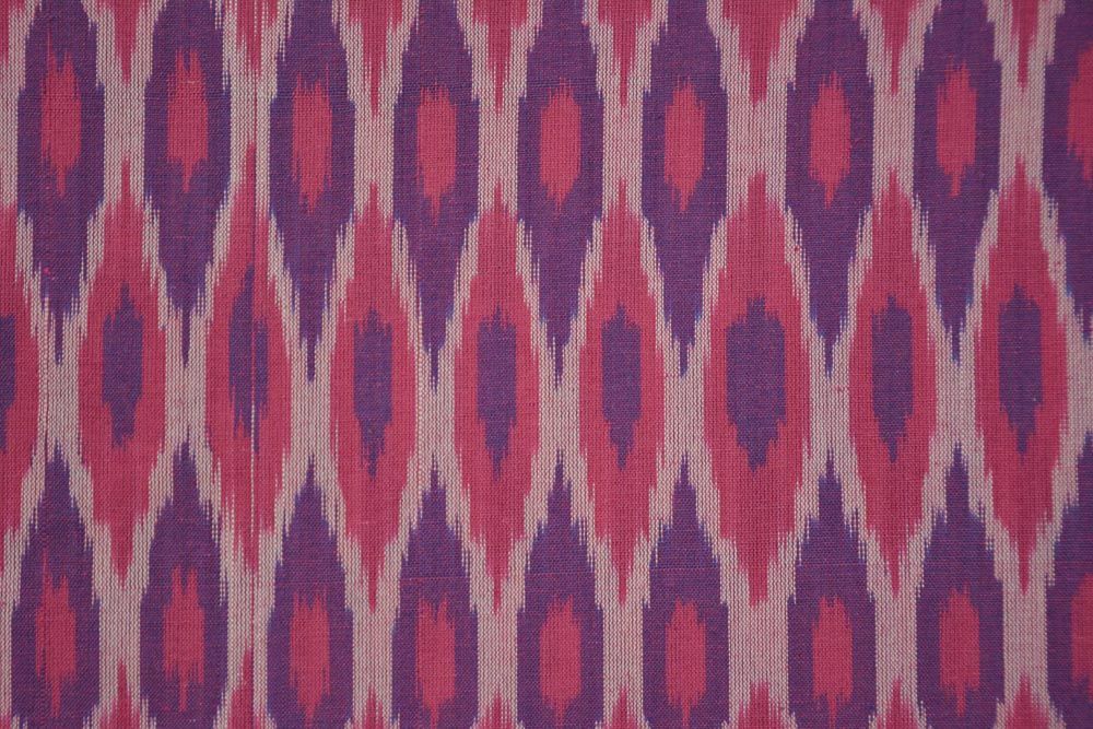 Pink Purple Ikat Fabric