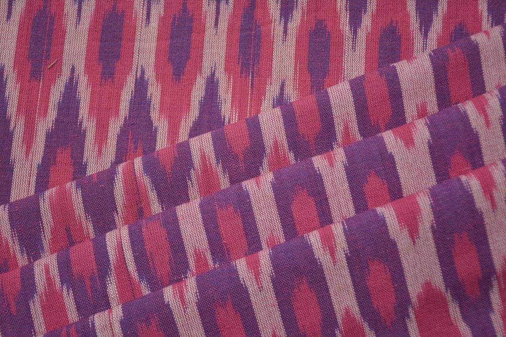 Pink Purple Ikat Fabric