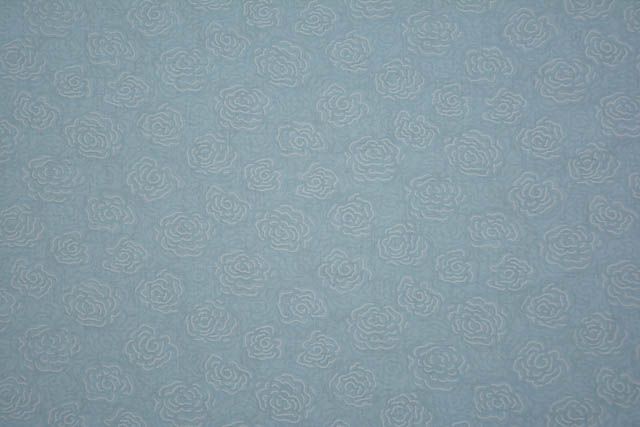 Sky Blue Floral Print Indian Cotton Fabric