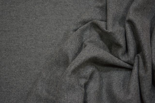 Steel Blackish Grey Tweed Wool Fabric 