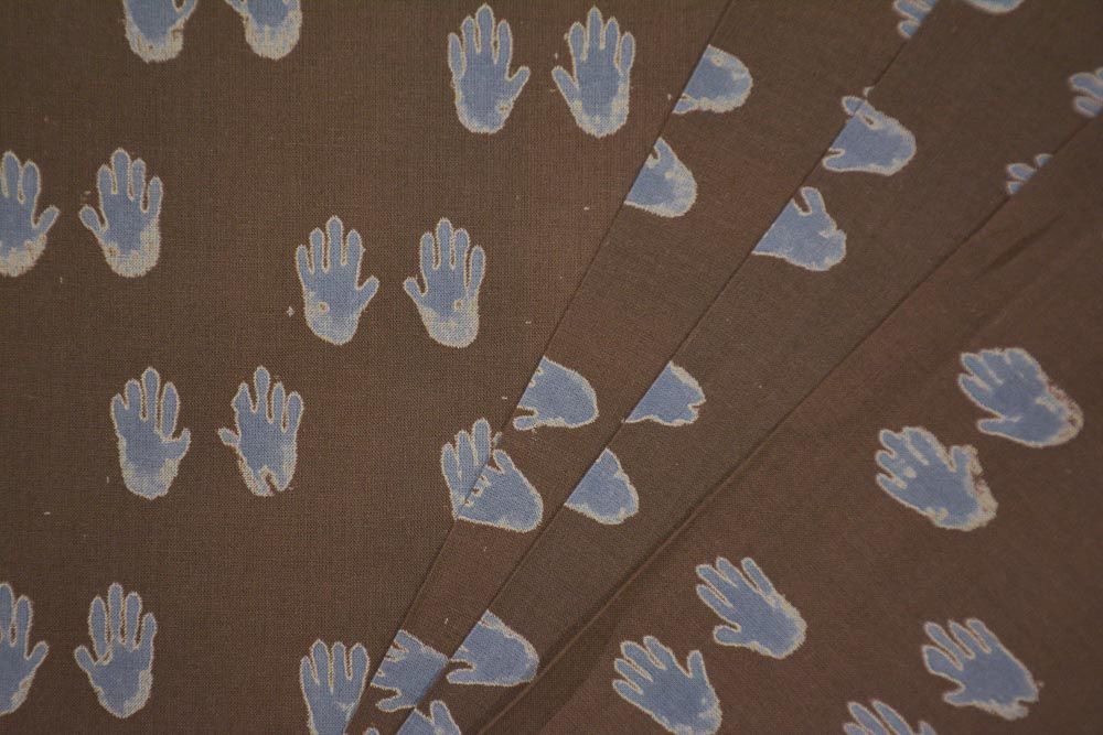 Palm Print Hand Printed Cotton Fabric 