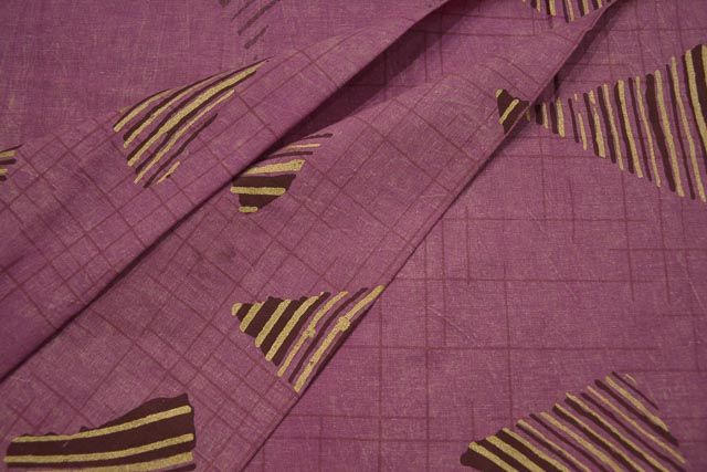 Onion Pink Striped Triangle Printed Cotton Fabric