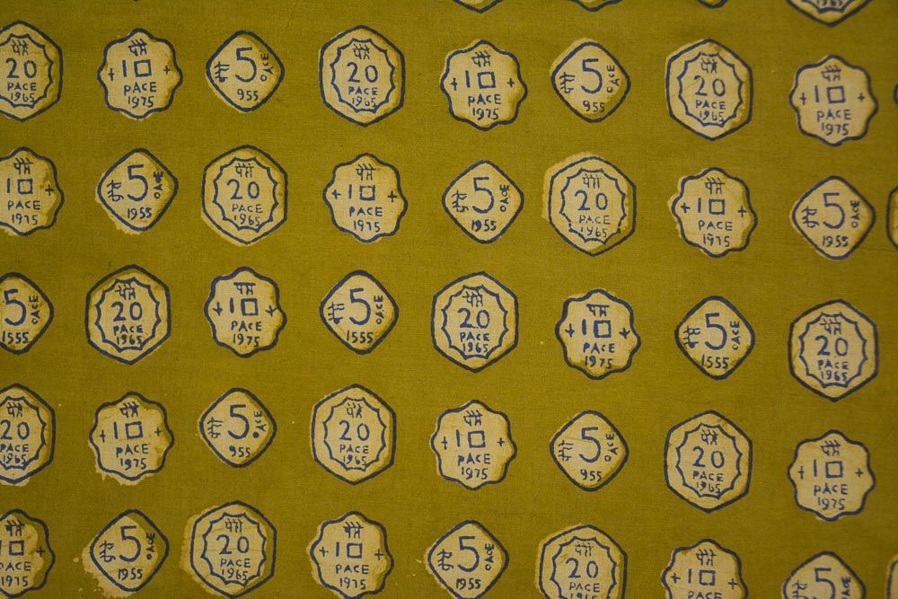 Bagru Green Numeric Printed Cotton Fabric