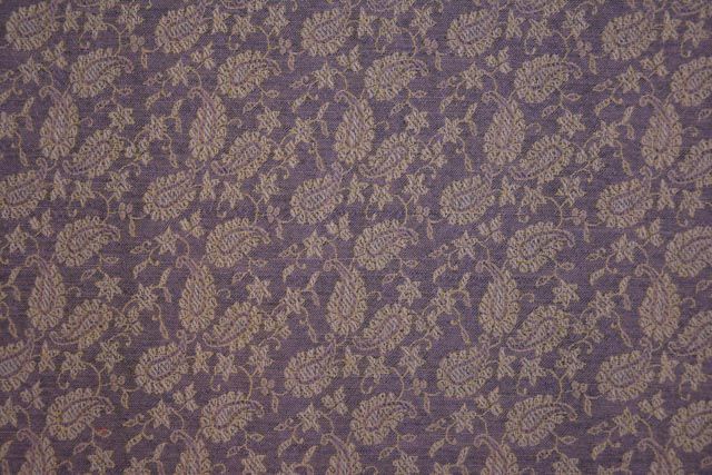 Light Purple Paisley Woven Wool Fabric By The Yard