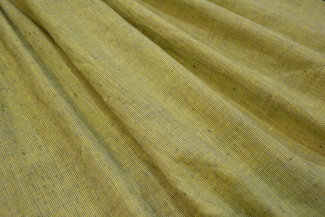 Yellowish Green Handwoven Cotton Fabric