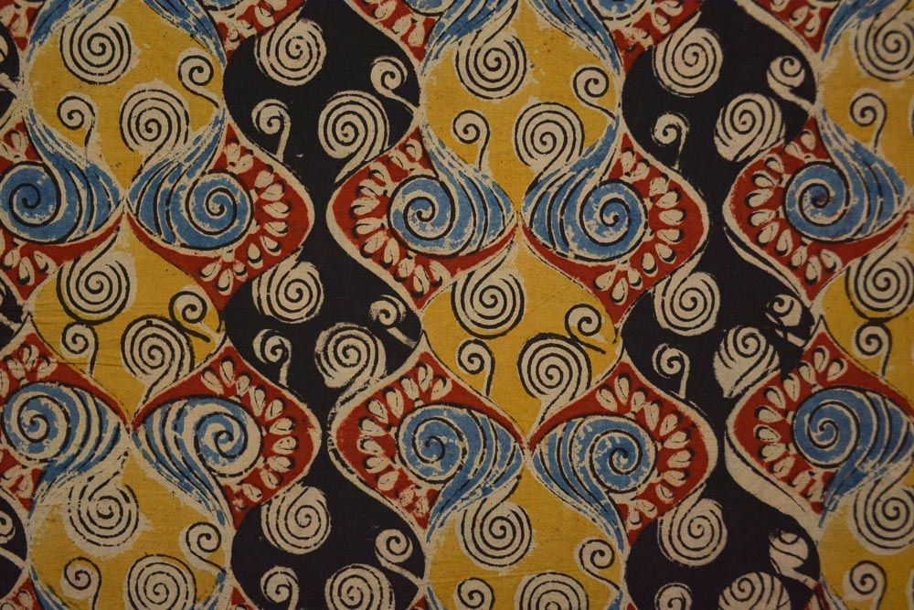 Multicolor Hand Block Printed Kalamkari Fabric
